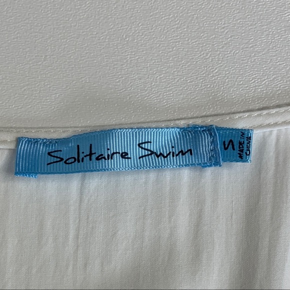 Solitaire Swim‎ Lace Solid Cover Up Top White S - Picture 5 of 10